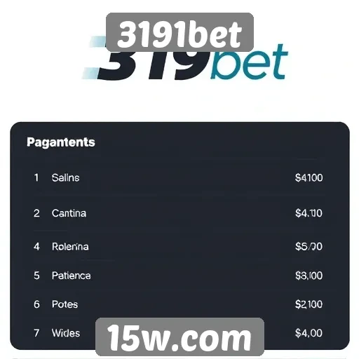 Opções de pagamento disponíveis no 3191bet